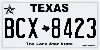 TX license plate BCX8423