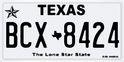 TX license plate BCX8424