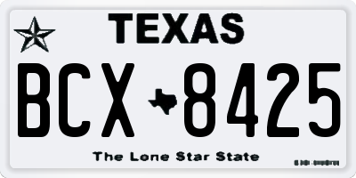 TX license plate BCX8425