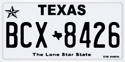 TX license plate BCX8426