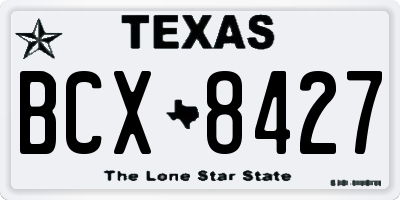 TX license plate BCX8427