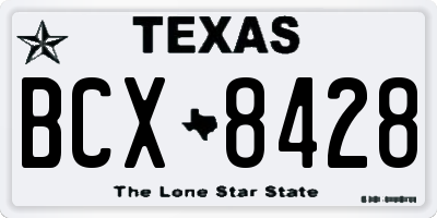 TX license plate BCX8428