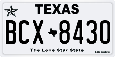 TX license plate BCX8430