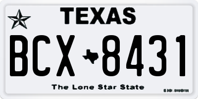 TX license plate BCX8431