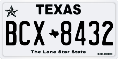 TX license plate BCX8432