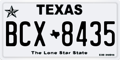 TX license plate BCX8435
