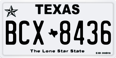 TX license plate BCX8436
