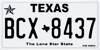 TX license plate BCX8437