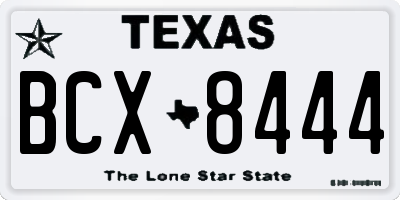 TX license plate BCX8444