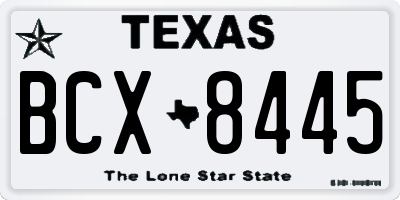 TX license plate BCX8445
