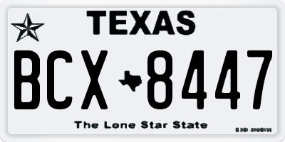 TX license plate BCX8447