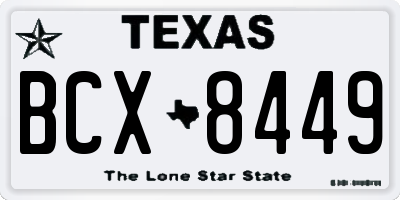 TX license plate BCX8449