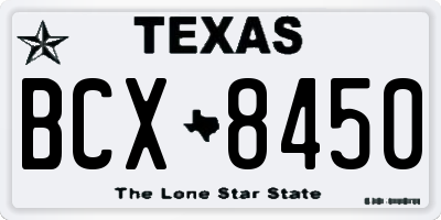 TX license plate BCX8450