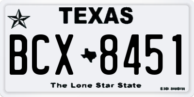 TX license plate BCX8451