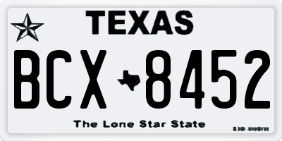 TX license plate BCX8452