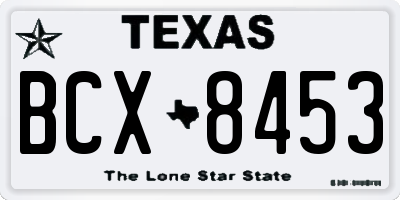 TX license plate BCX8453