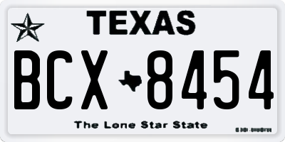 TX license plate BCX8454
