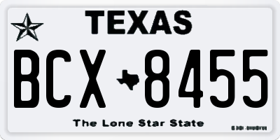 TX license plate BCX8455
