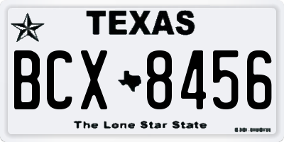TX license plate BCX8456