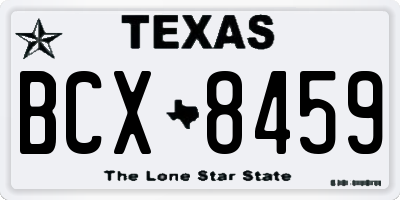 TX license plate BCX8459