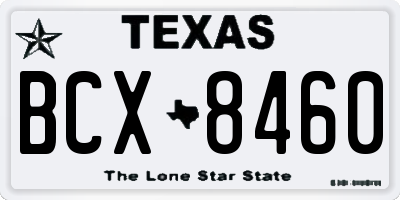 TX license plate BCX8460
