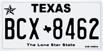 TX license plate BCX8462