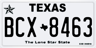 TX license plate BCX8463