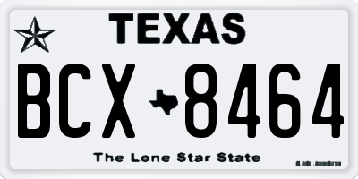 TX license plate BCX8464