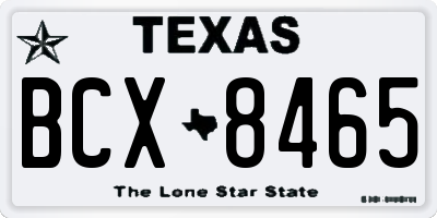 TX license plate BCX8465