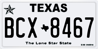 TX license plate BCX8467