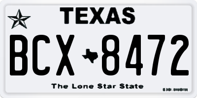TX license plate BCX8472