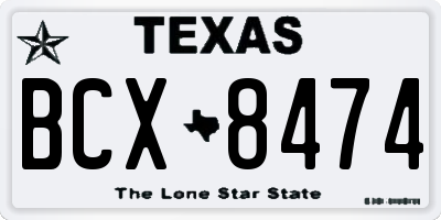 TX license plate BCX8474