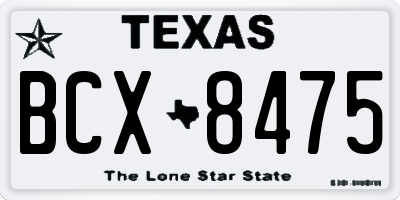 TX license plate BCX8475