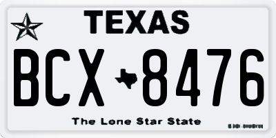 TX license plate BCX8476