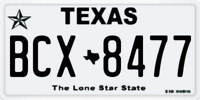 TX license plate BCX8477