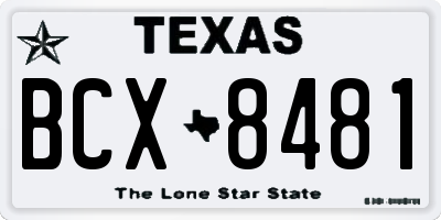 TX license plate BCX8481