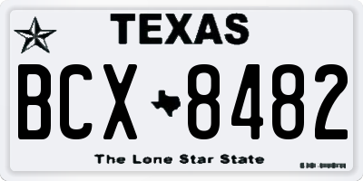 TX license plate BCX8482