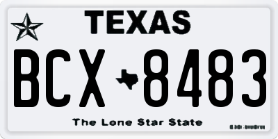 TX license plate BCX8483