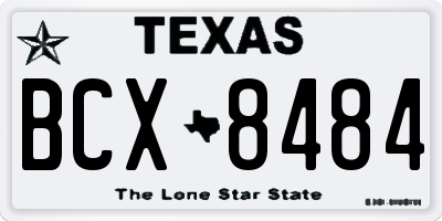 TX license plate BCX8484
