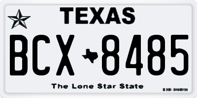TX license plate BCX8485