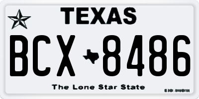 TX license plate BCX8486
