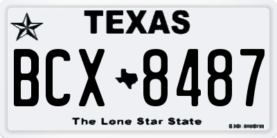 TX license plate BCX8487