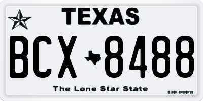 TX license plate BCX8488