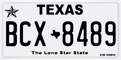 TX license plate BCX8489