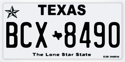 TX license plate BCX8490