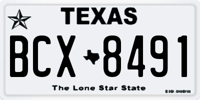 TX license plate BCX8491