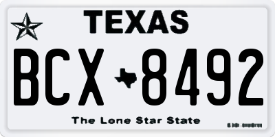 TX license plate BCX8492