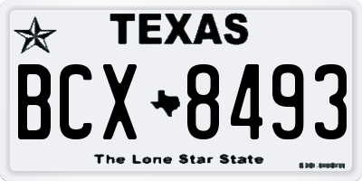 TX license plate BCX8493