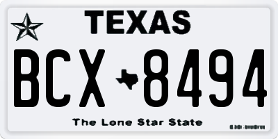 TX license plate BCX8494