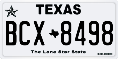 TX license plate BCX8498